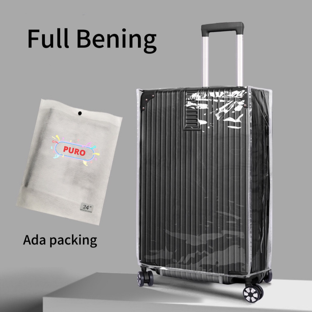 Luggage Cover Koper Pelindung Bagasi 160 Micron PVC Sarung Koper Transparan  20 24 28 Inch Waterproof