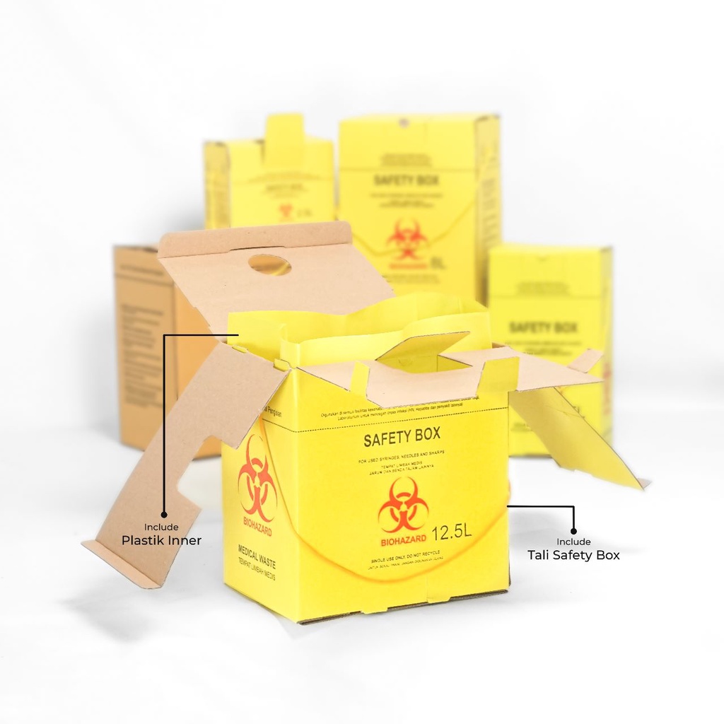 Jual SAFETY BOX 12.5 Liter Safetybox/Alkes/BioHazard/Kardus/12L/12,5L ...