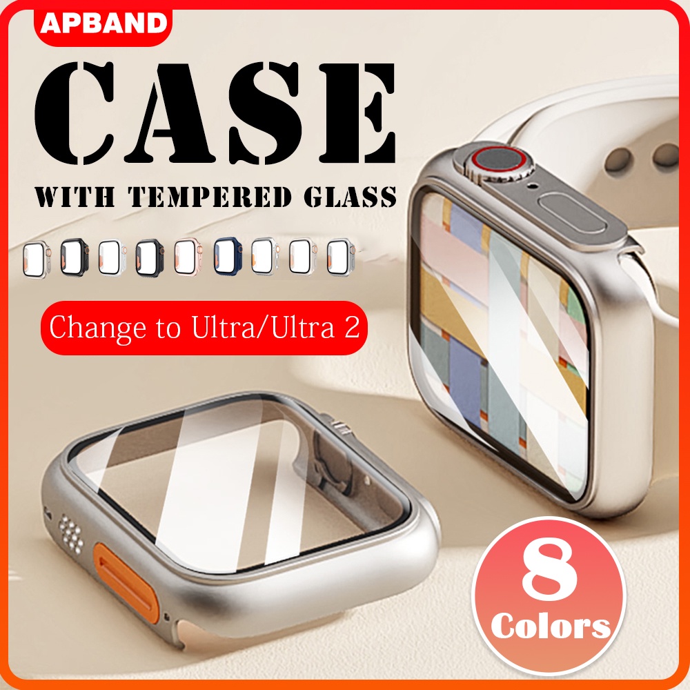 2in1 Tempered Glass Case Cover IWatch Model Upgrade for Apple Watch 42mm  46mm 40mm 41mm 44mm 45mm Series 11 10 SE Smart Watch DT No 