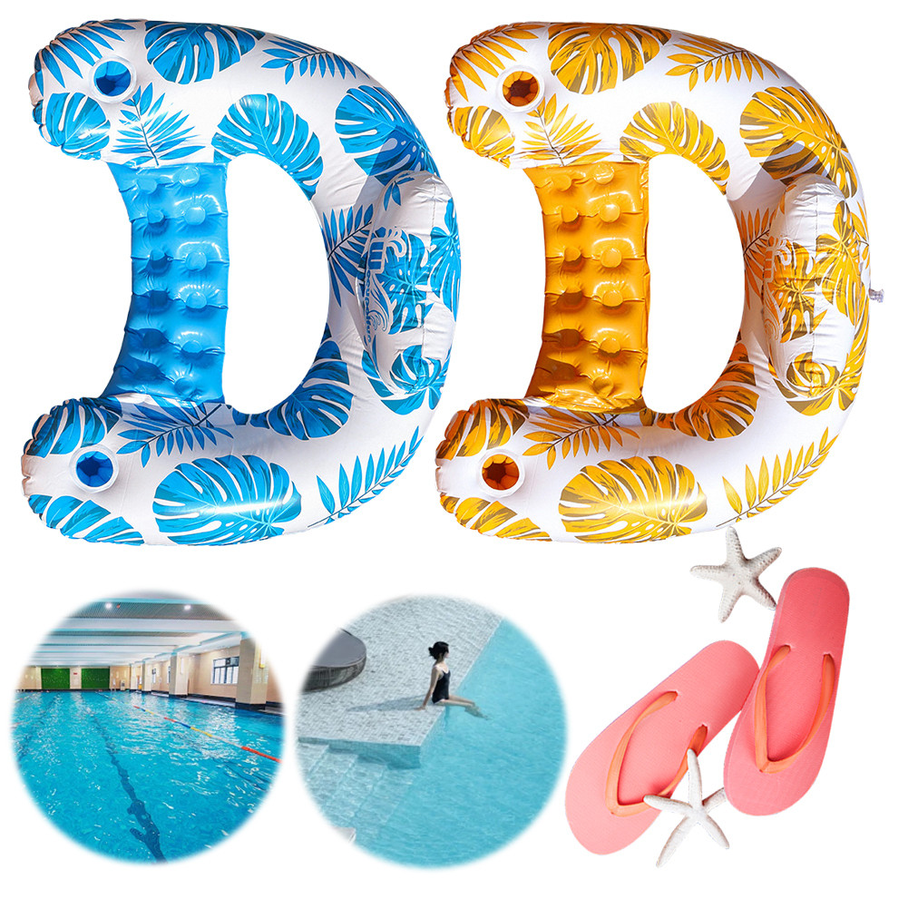 Jual Tropical Leaves Inflatable Pool Float with Cup Holders Pool ...