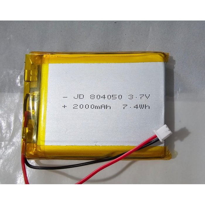 Jual Battery Baterai Lipo 1S 3.7v 3.7Volt 2000mAh JD 804050 7.4Wh ...