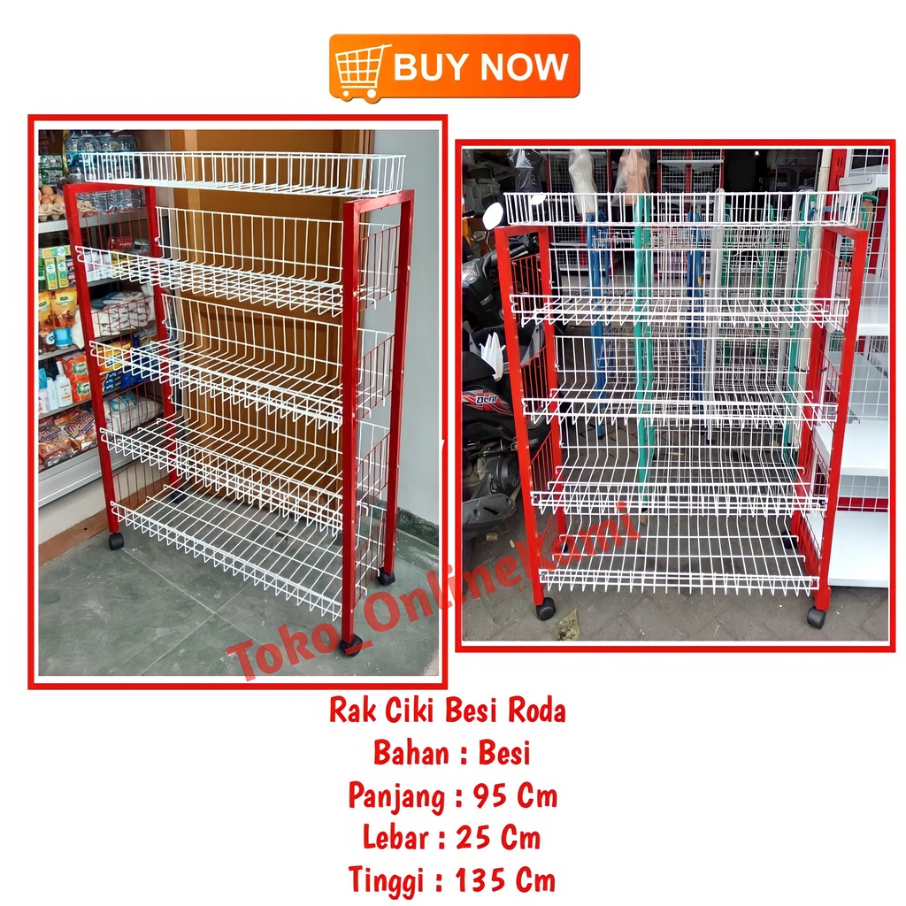 Jual Rak Ciki Besi/ Rak Serbaguna Mini Market / Rak Display Roda Susun ...