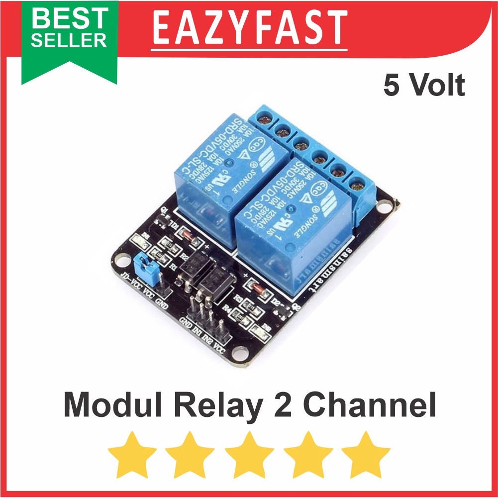 Jual Relay Modul 2 Channel Arduino SPDT 5 Pin Optocoupler | Shopee ...