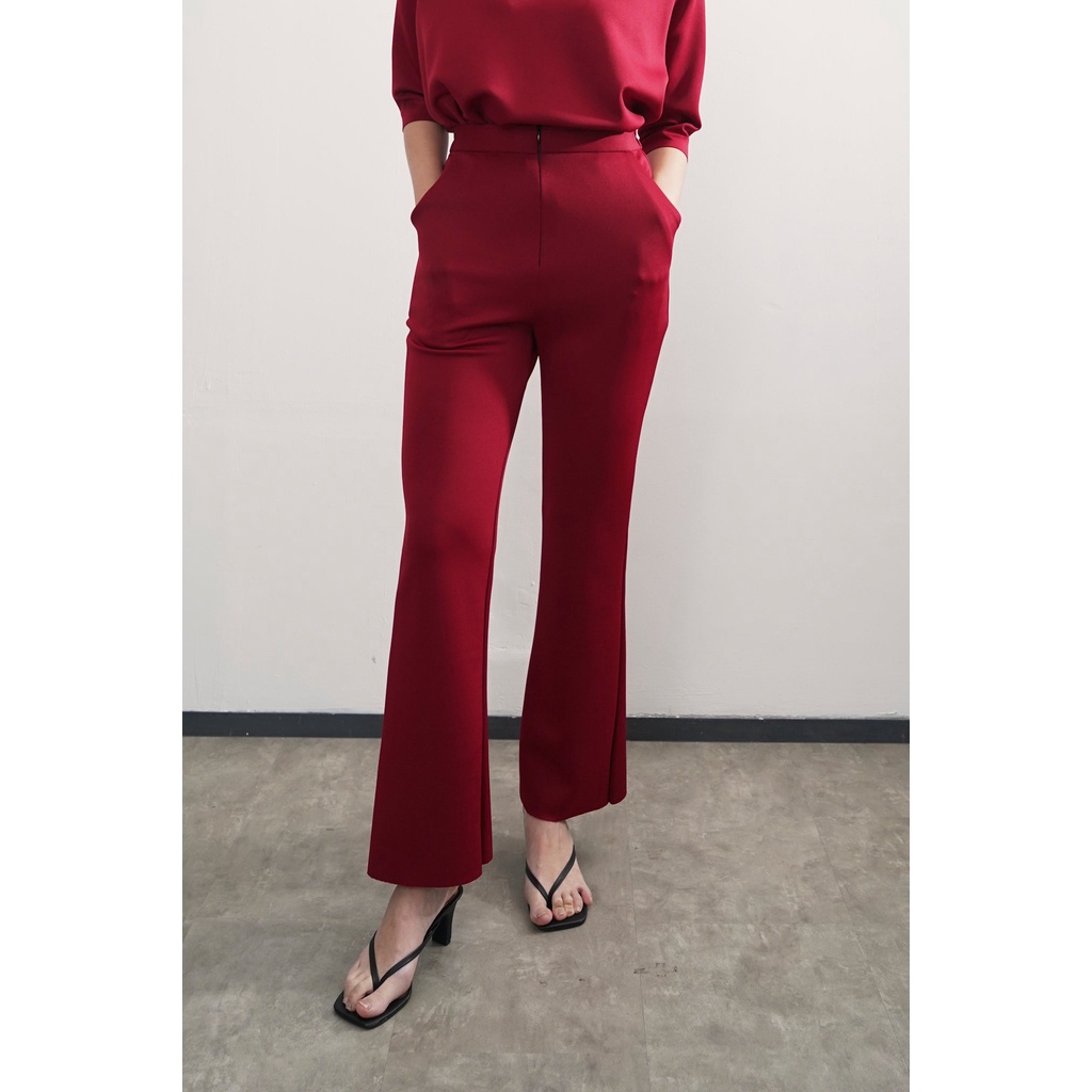 Jual PAFON Dama Pants - Maroon | Shopee Indonesia