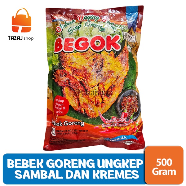 Jual BEGOK Bebek Goreng Ungkep Utuh Siap Goreng 500 Gram + Sambal dan ...