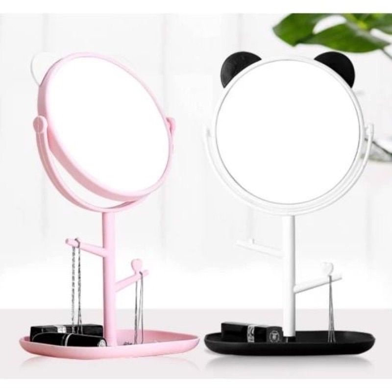 Jual TMJ COD Standing Mirror Make Up Cermin Motif Telinga Kucing Panda