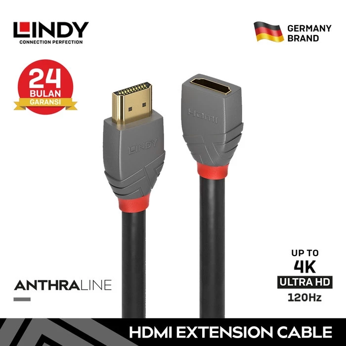 LINDY 0.5M Kabel High Speed HDMI Extension Male to Female 4K120Hz