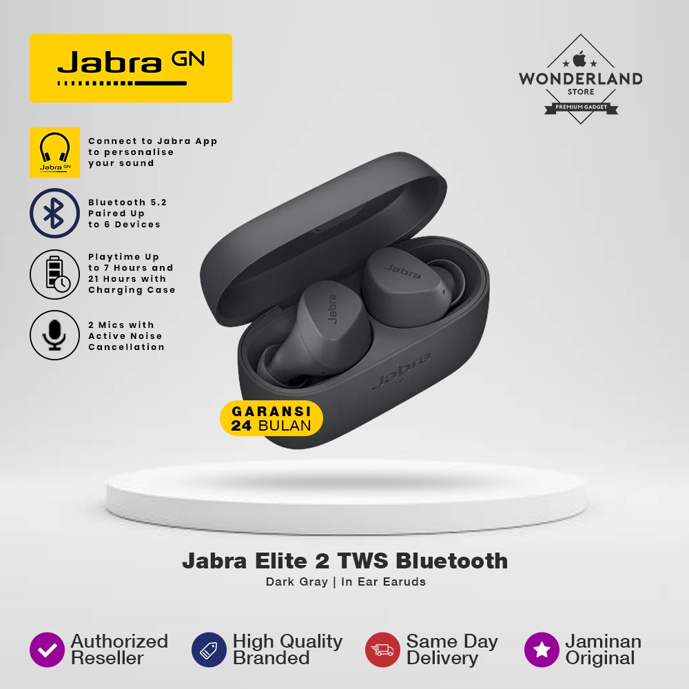 Jabra Elite TWS True Wireless Stereo Earphone Earbuds Bluetooth IPX5  Wonderland Store Malang