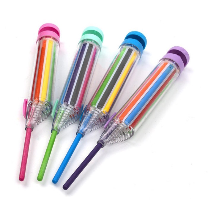 Jual [LOGU] Rotating Crayon 8 warna model pena tanpa tangan kotor ...