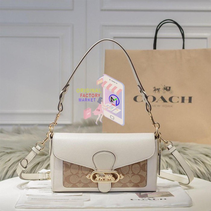 Jual TAS Coach JADE SHOULDER BAG WITH SIGNATURE CANVAS White ORIGINAL 90782 Shopee Indonesia