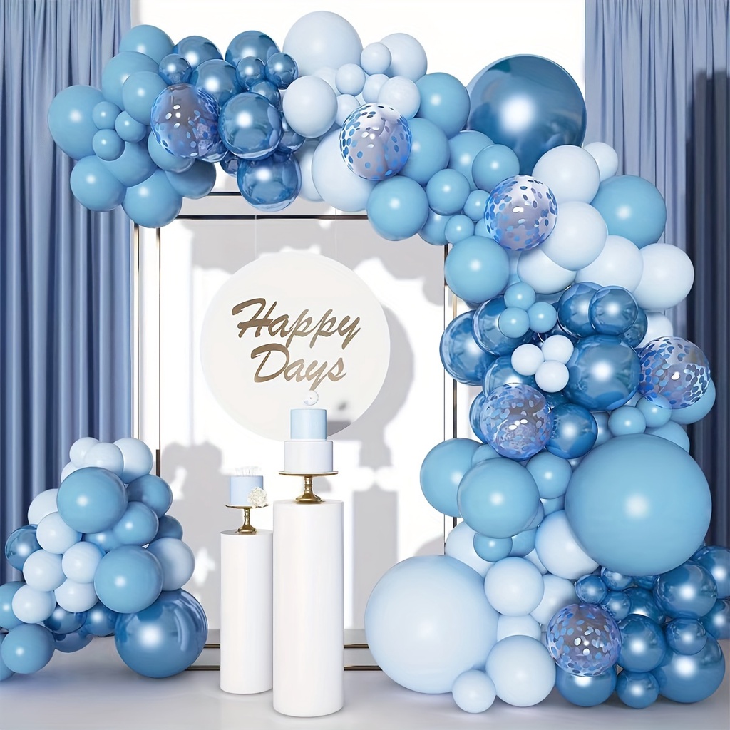 Jual Tema Frozen Biru Happy Birthday Balon Garland Arch Kit Light Blue