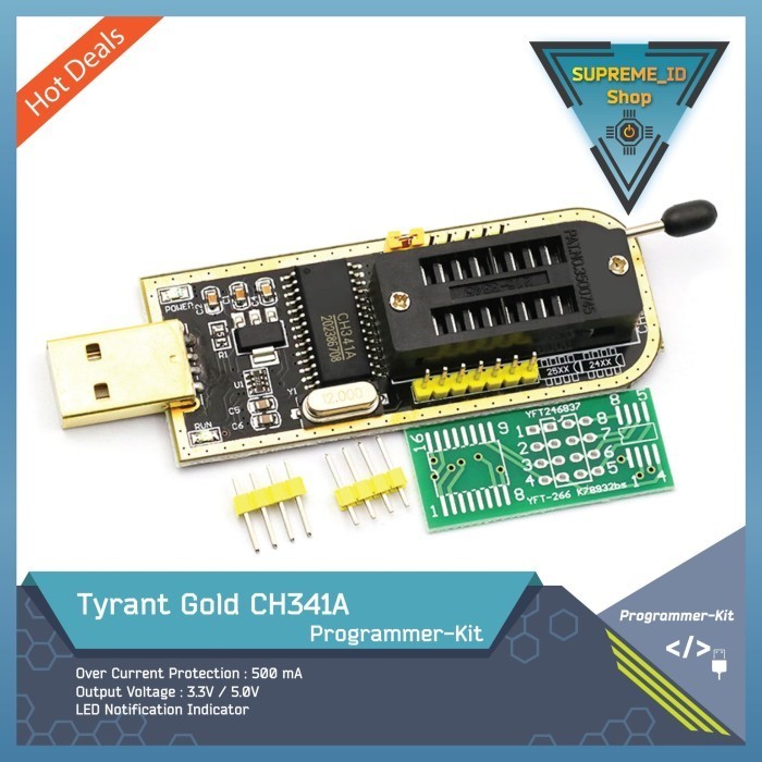 Jual Tyrant gold CH341A MCU Microcontroller Programmer USB Kit | Shopee ...