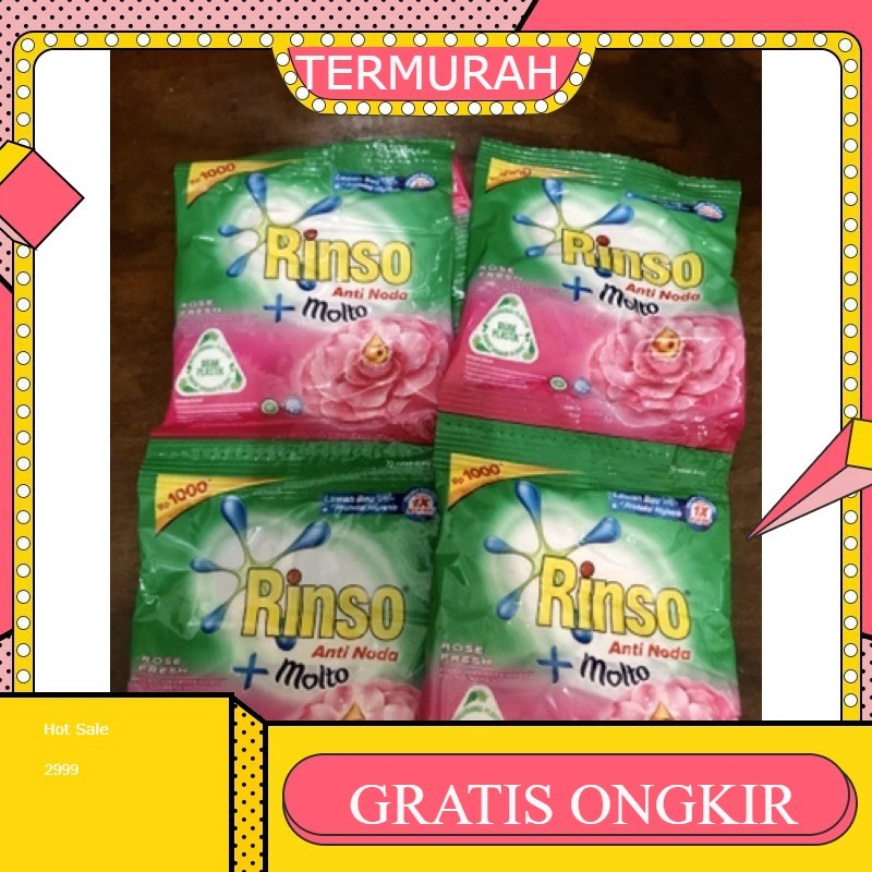 Jual (1 RENCENG ISI 6 PCS) Rinso 1000an Sachet Deterjen Anti Noda Bubuk ...