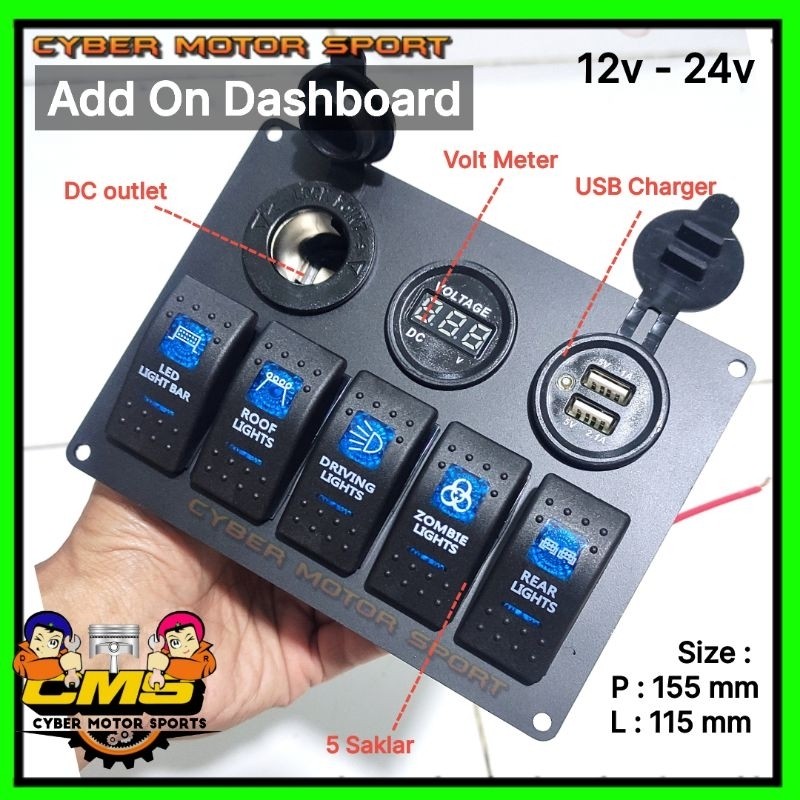 Jual Saklar mobil 12v 24v universal. sakelar on off switch panel ...