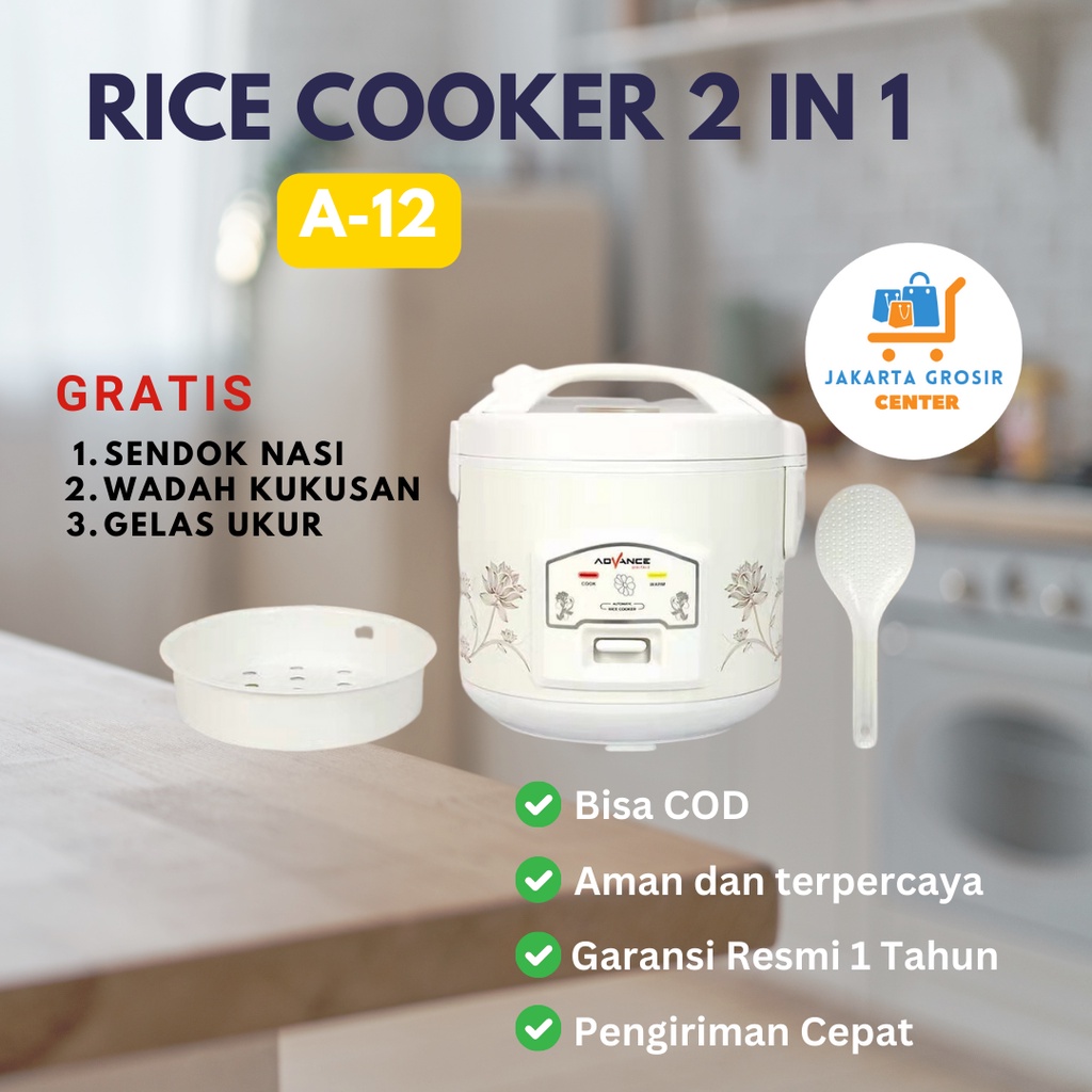 Jual [COD] Rice Cooker Mini A-12 Kapasitas 1.2Liter Advance Penanak ...