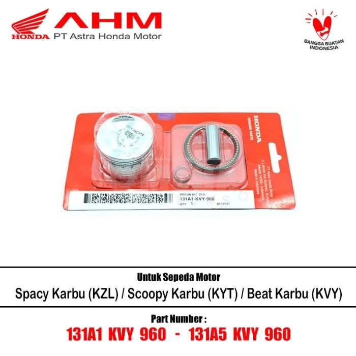 Jual Piston ring Seher kit KVY Honda Beat Spacy Scoopy Karbu Ori OS