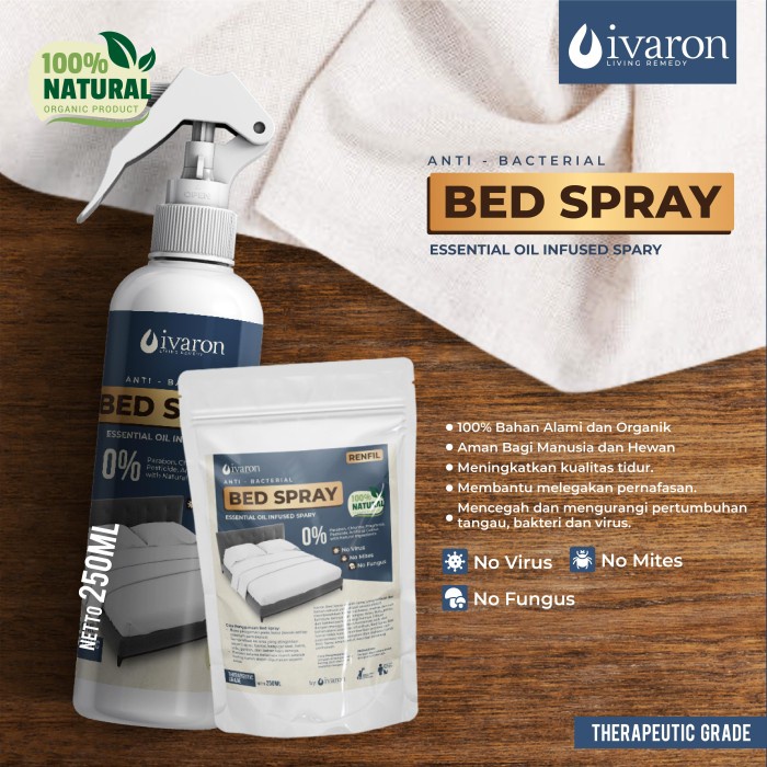 Jual BED LINEN SPRAY KASUR DISINFECTANT ANTI KUTU TUNGAU BAKTERI