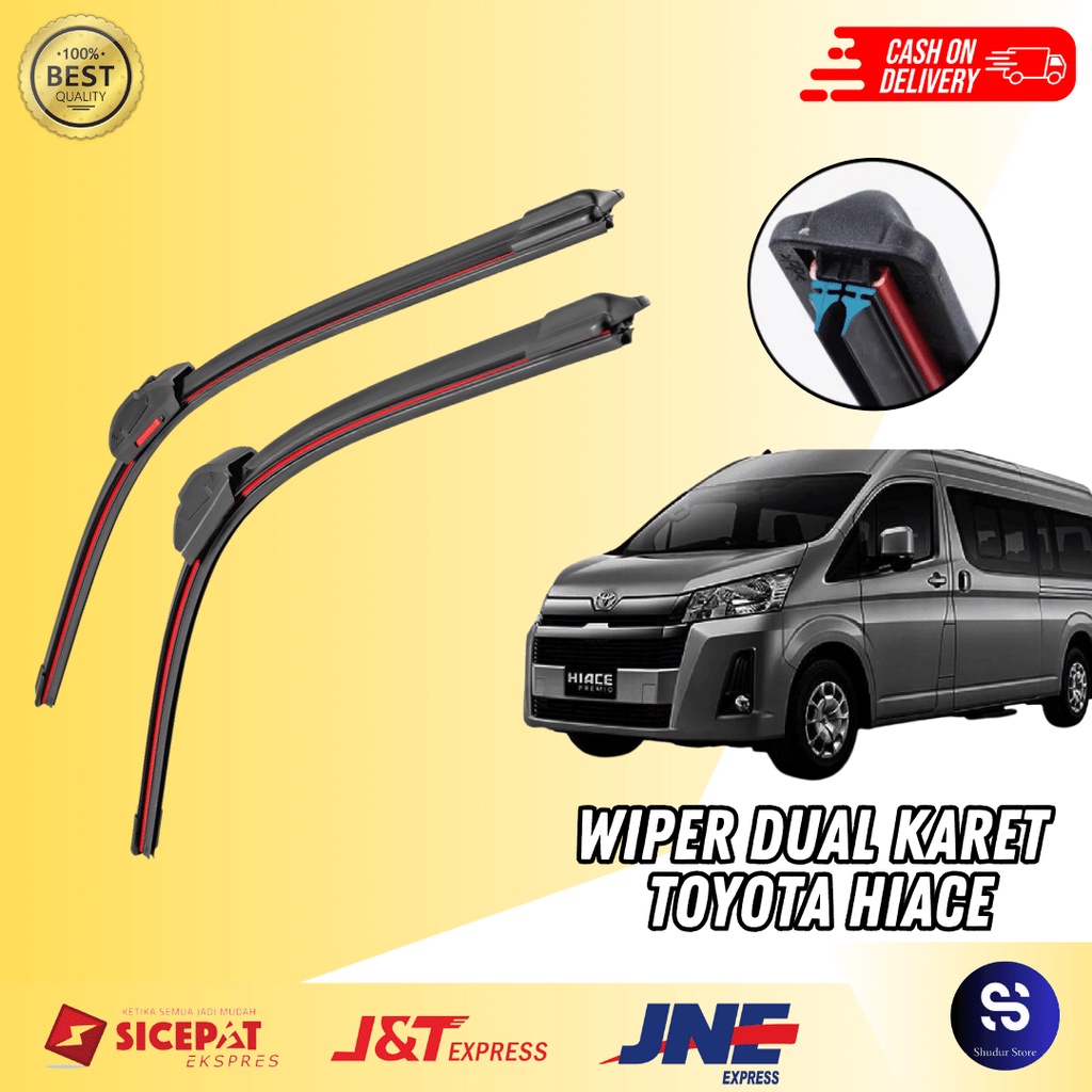 Jual Wiper Dual Karet / Double Karet - Toyota Hiace - Wiper Model Karet ...