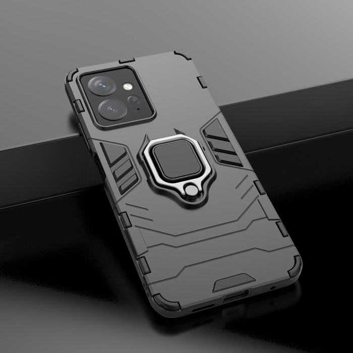 Jual Xiaomi Redmi Note 12 4G - Panther Stand Ring Armor Case Shockproof ...