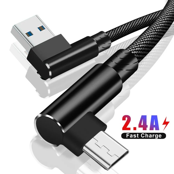 Jual Kabel Data Micro Usb L Shape Siku Bengkok Gaming Panjang Meter Shopee Indonesia