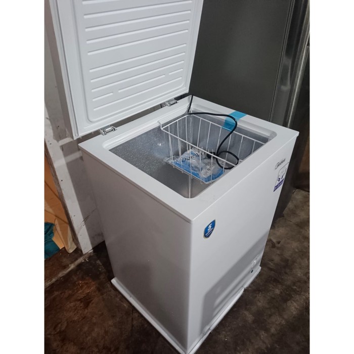 Jual MIDEA HS 129 C CHEST FREEZER BOX LEMARI PEMBEKU 100 LITER Murah