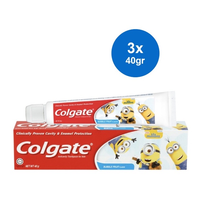 Jual Colgate Kids Minion Bubble Fruit Toothpaste 40g - Pasta Gigi Anak ...