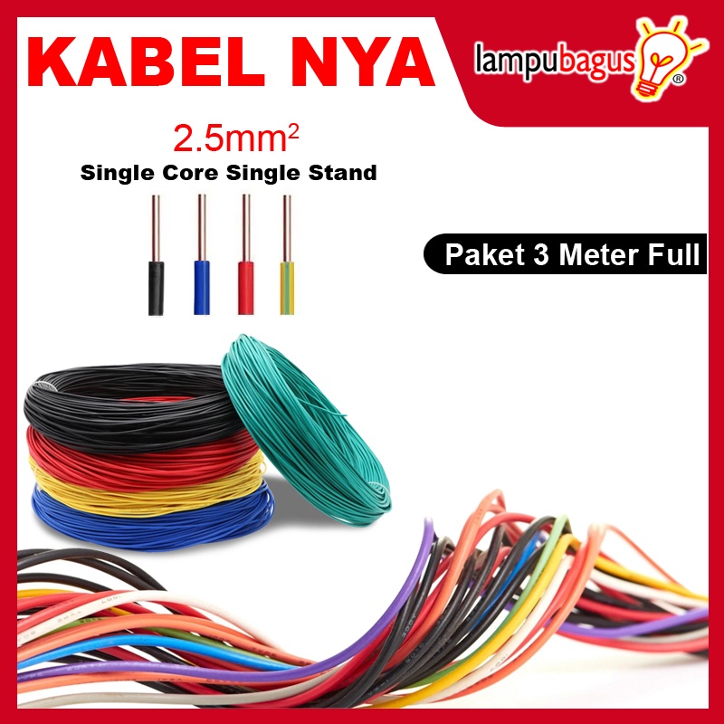 Jual Kabel Listrik Nya Mm Kabel Engkel Tembaga Asli Meter Sni Shopee Indonesia