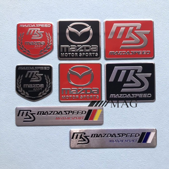 Mazdaspeed Red Aluminium Badge Emblem Sticker for Mazda 2 3 6 RX7 MX5