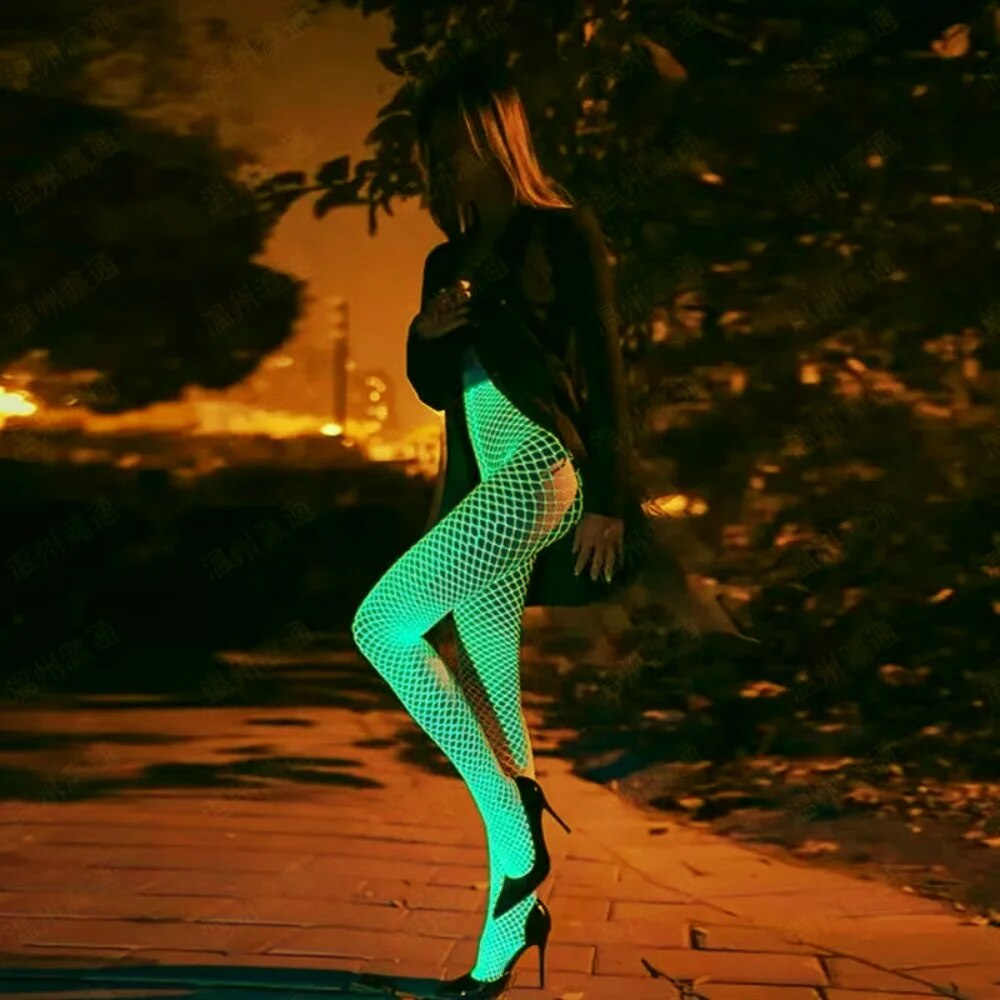 Jual PREORDER Glow In Dark Fishnet Sexy Stockings Shining Transparan Porn  Bodysuit Luminous Sexual Tights Adult Mesh Lingerie Women Body Suit |  Shopee Indonesia