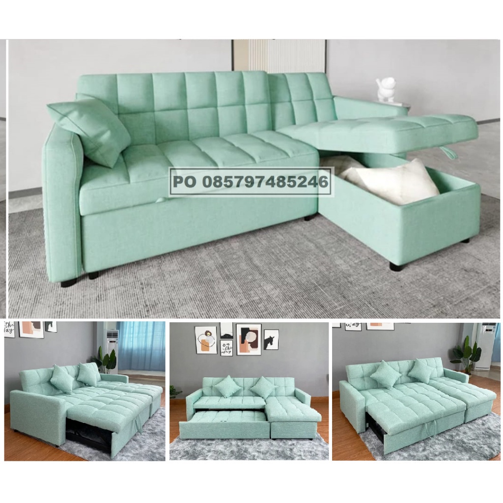 Jual PROMO SPESIAL 11.11 GRATIS ONGKIR JABODETABEK COD SOFA BED Sudut L ...