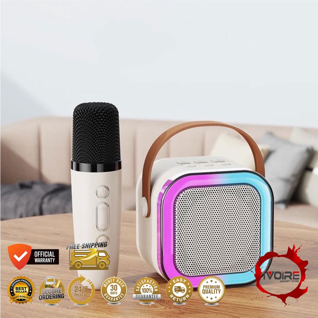 Jual Speaker Microphone Karaoke Set k12 bluetooth mini full Bass ...
