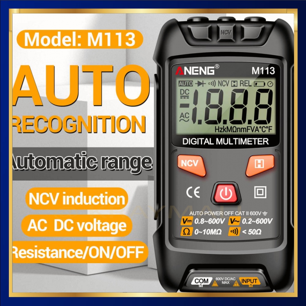 Jual Digital Multimeter Portable NCV Non Contact 1999 Count 600V - M113 ...