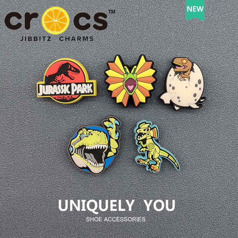 Jual crocs jibbitz charms shoe Flower Buckle Jurassic World Series