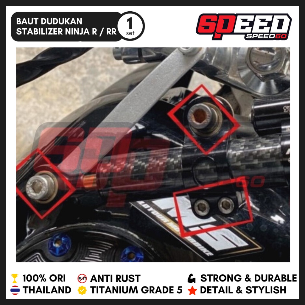 Jual Baut Titanium Dudukan Stabilizer Kawasaki Ninja R RR Baut Titanium ...