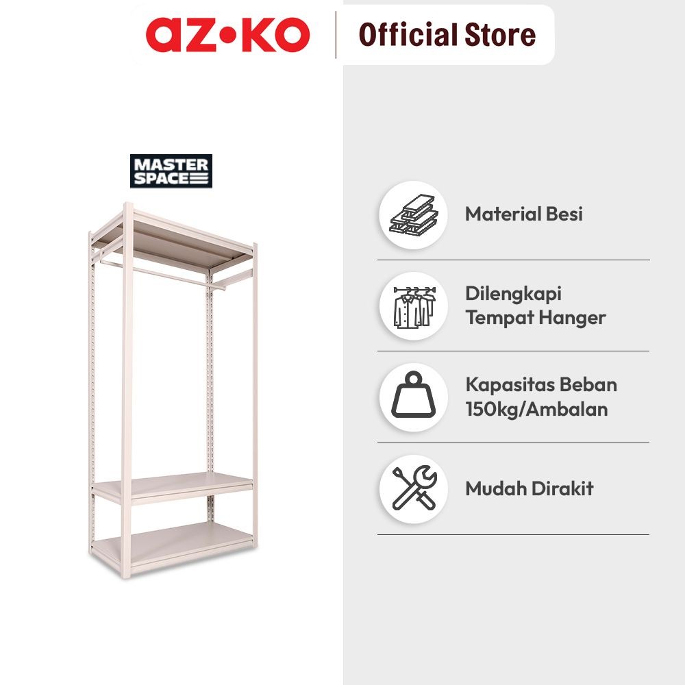Jual AZKO Masterspace Urban Rak Besi 3 Tingkat 90x45x183 cm - Krem ...