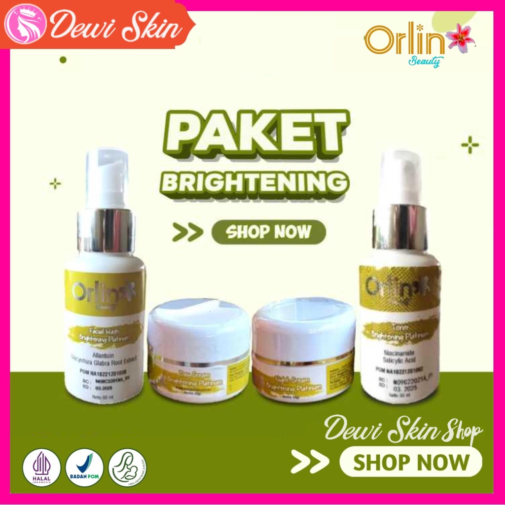 Jual Paket Brightening Platinum Orlin Beauty Skincare Mencerahkan Wajah ...