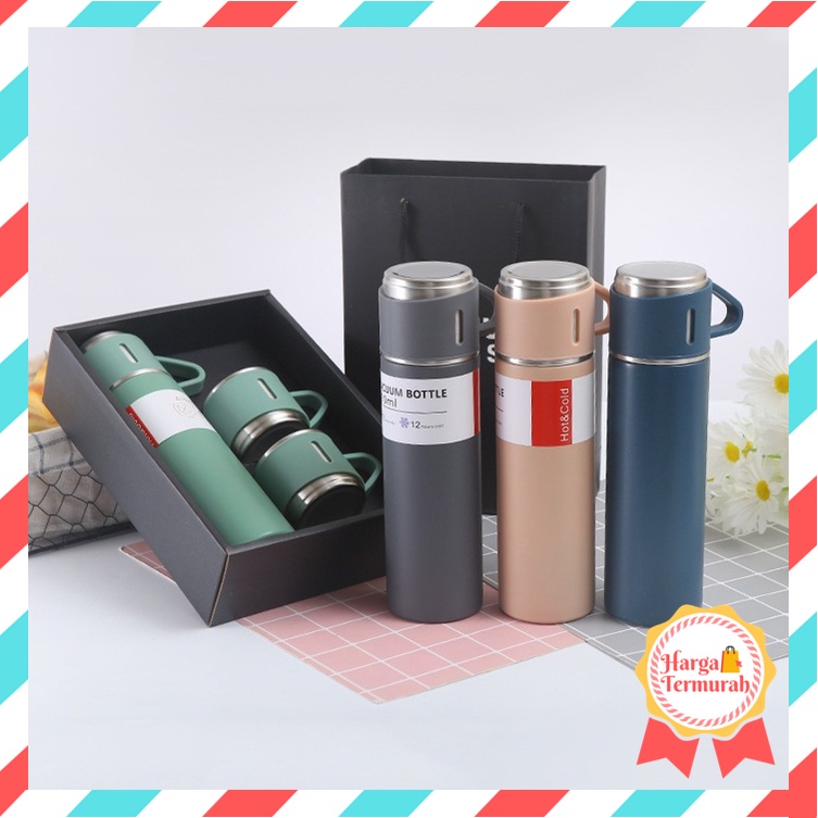 Jual Harga Termurah H1142 Thermos Sultan Vacuum Flask Set / Botol Minum / Set Botol Termos Air