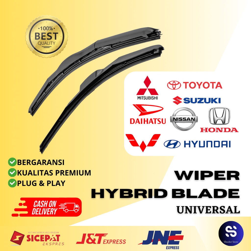 Jual Wiper Premium Hybrid Blade Universal 1 Set Kiri dan Kanan Untuk ...