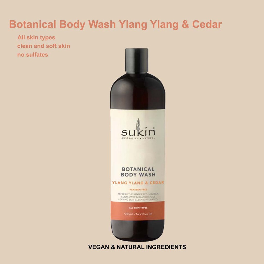 Jual SUKIN Botanical Body Wash Ylang Ylang & Cedar 500ml Shopee Indonesia
