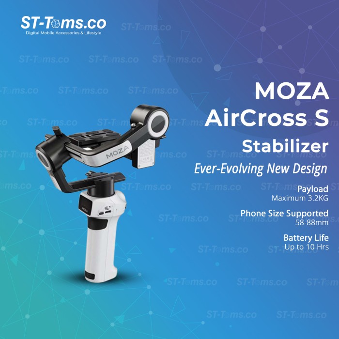 Jual Moza AirCross S Gimbal Stabilizer 3-Axis Handheld Stabilizer ...