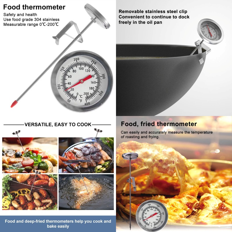 Jual Termometer Deep Fryer Suhu 0-200°C Panjang Probe 20.5CM ...