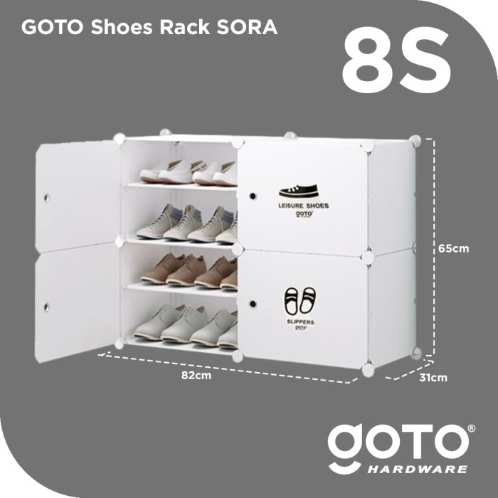 Jual New Goto Sora Rak Lemari Sepatu Tingkat Susun Shoe Rack Portable Serbaguna S Hitam