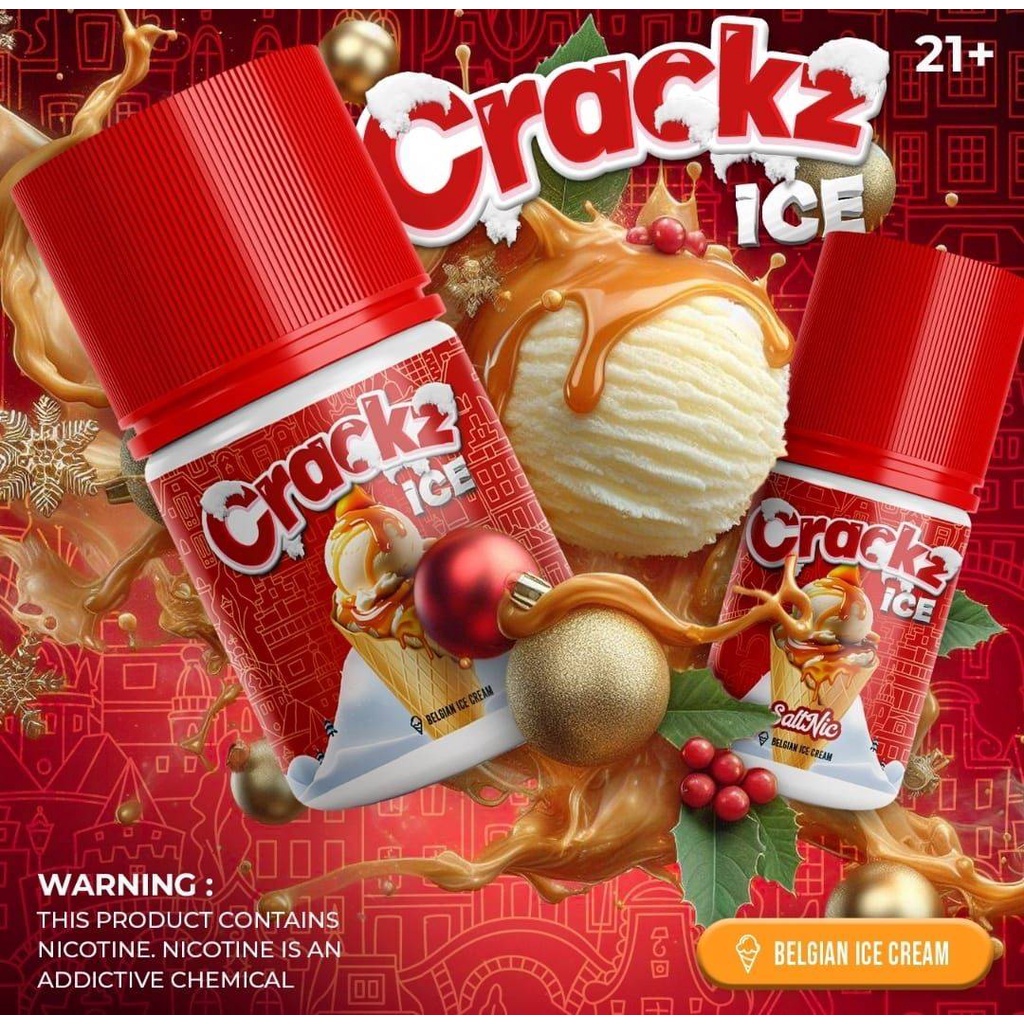 Jual LIQUID Freebase Dan Saltnic Crackz Ice V3 Belgian Ice Cream