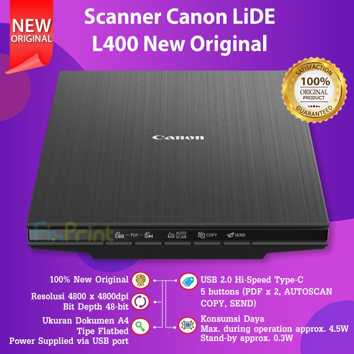 Jual Scanner Canon LiDE L400, Scanner Flatbed CanoSacan LiDE 400 New ...