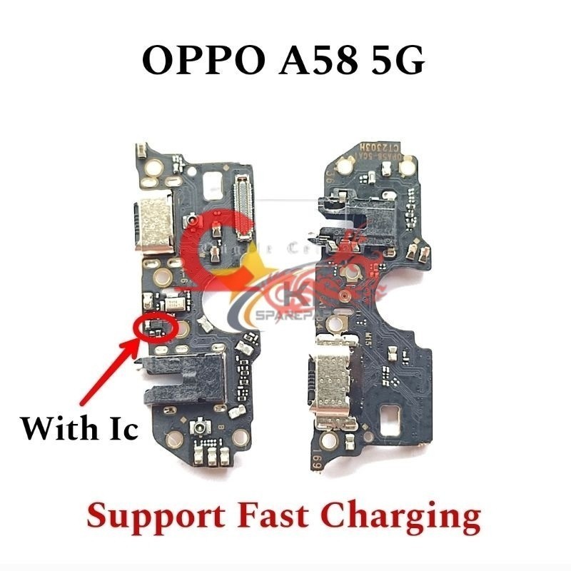 Jual Konektor Charger Oppo A58 5g With Ic Pcb Board Papan Cas Mic Shopee Indonesia