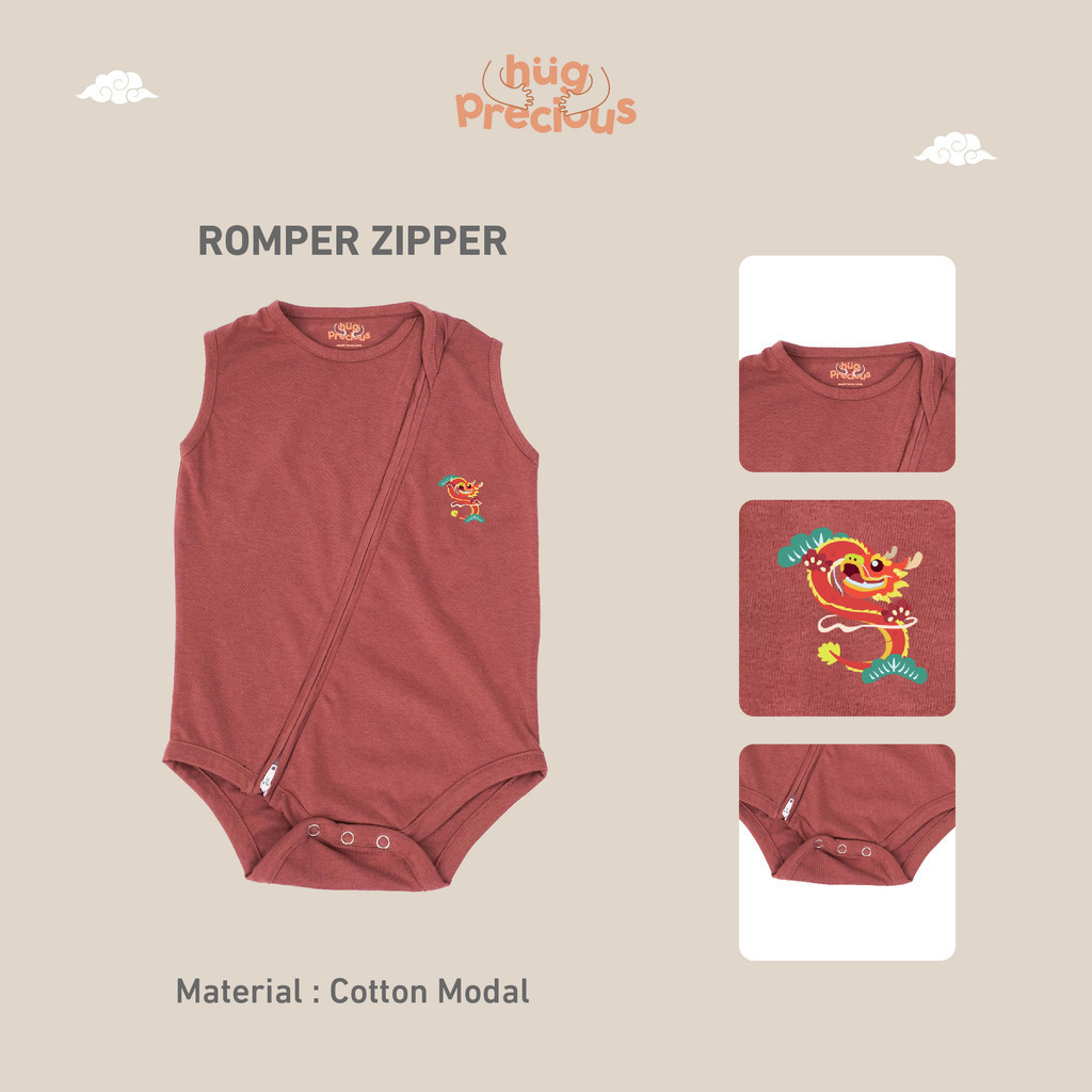 Jual Hug Precious Romper Zipper Fulong The Dragon Modal Baju