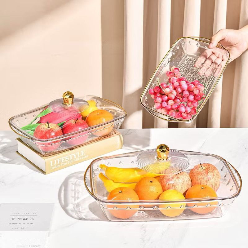 Jual DNICEHOME Tempat buah Tempat Roti aesthetic Nampan dengan tutup ...