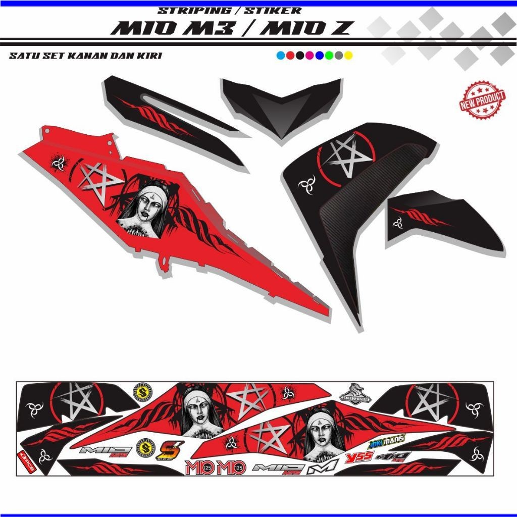Jual STIKER KEREN STRIPING STICKER MOTOR MIO M3/MIO Z VARIASI SIMPLE ...