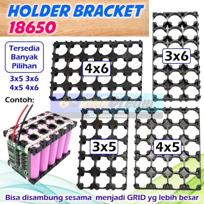 Jual 3x5 3x6 4x5 4x6 Bracket Holder Baterai 18650 Battery Pack Kotak ...