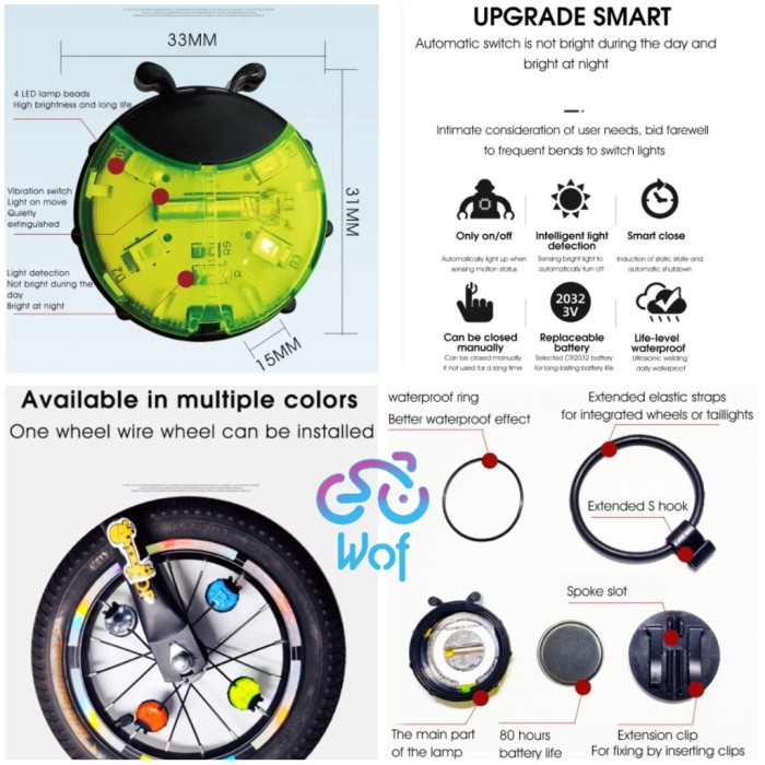 Jual WEST BIKING Kids 311 Lampu Sepeda Multipurpose Bicycle Wheel ...